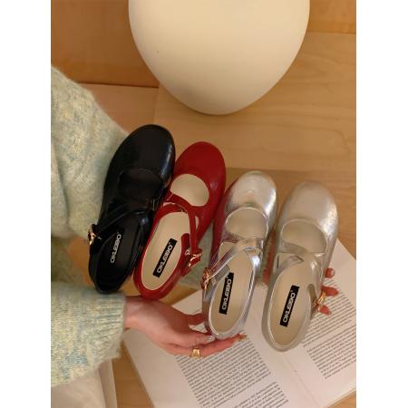 X-32992#红色高级感单鞋女春季新款法式玛丽珍小皮鞋配裙子浅口晚晚鞋 鞋子批发女鞋批发高跟鞋批发