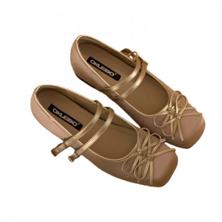 X-32993#法式蝴蝶结平底玛丽珍鞋女新款春季方头浅口温柔配裙子单鞋女 鞋子批发女鞋批发高跟鞋批发