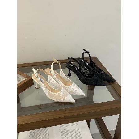 X-33003# 新品小香风法式百搭高跟鞋女尖头宴会网纱浅口单鞋35-40 鞋子批发女鞋批发高跟鞋批发