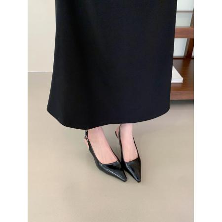 X-33014#法式浅口包头凉鞋女夏季新款百搭细跟尖头一字扣带气质高跟鞋 鞋子批发女鞋批发高跟鞋批发