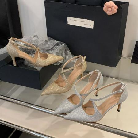 X-33038#新款超美的闪闪交叉带凉鞋女气质不累脚超高跟御姐性感宴会单鞋 鞋子批发女鞋批发高跟鞋批发