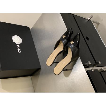 X-33045#法式包头懒人半拖鞋女外穿韩版春夏新款细跟尖头高跟鞋穆勒凉拖鞋 鞋子批发女鞋批发高跟鞋批发