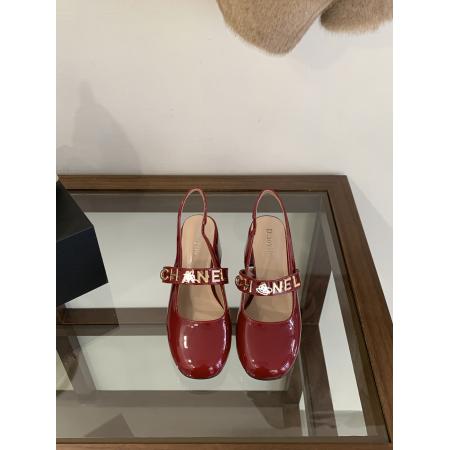 X-33046#新款法式金色高跟鞋后空方圆头玛丽珍女鞋一字带粗跟春款单鞋 鞋子批发女鞋批发高跟鞋批发