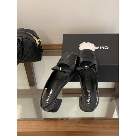 X-33050# 春季新款玛丽珍女鞋一字带穆勒蝴蝶结粗跟高跟鞋圆头浅口单鞋 鞋子批发女鞋批发高跟鞋批发