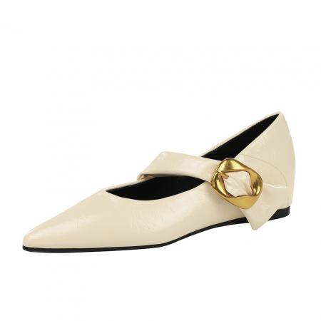 X-33056#法式复古风通勤百搭浅口尖头内增高单鞋一字带玛丽珍女鞋 鞋子批发女鞋批发高跟鞋批发