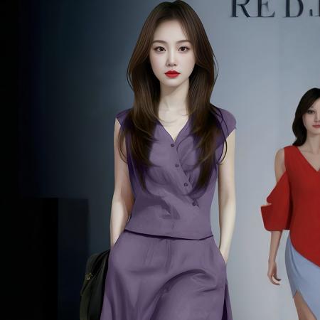 夏季新款韩版设计时尚洋气高级感气质显瘦减龄上衣半裙套装女 服裝批發女裝批發服飾貨源