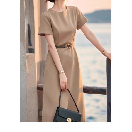 夏季新款女装高级感轻奢漂亮独特正式场合气质显瘦收腰连衣裙 服裝批發女裝批發服飾貨源