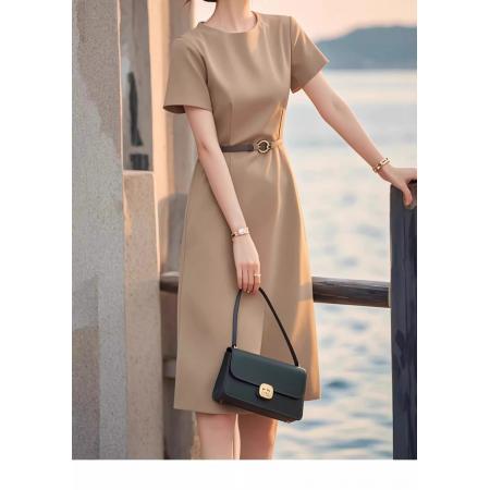 夏季新款女装高级感轻奢漂亮独特正式场合气质显瘦收腰连衣裙 服裝批發女裝批發服飾貨源