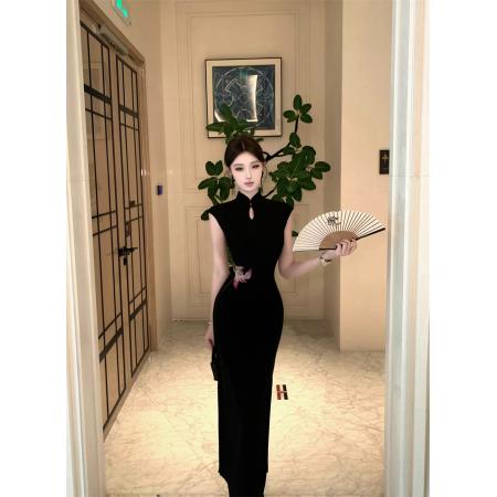 新款绣花修身显瘦改良旗袍连衣裙 服裝批發女裝批發服飾貨源