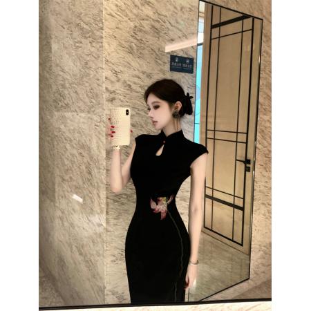 新款绣花修身显瘦改良旗袍连衣裙 服裝批發女裝批發服飾貨源