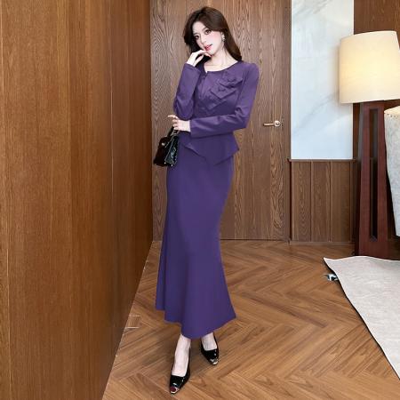 FA55449# 视频网红新款春季新款时尚不对称长裙包臀连衣裙  服裝批發女裝批發服飾貨源