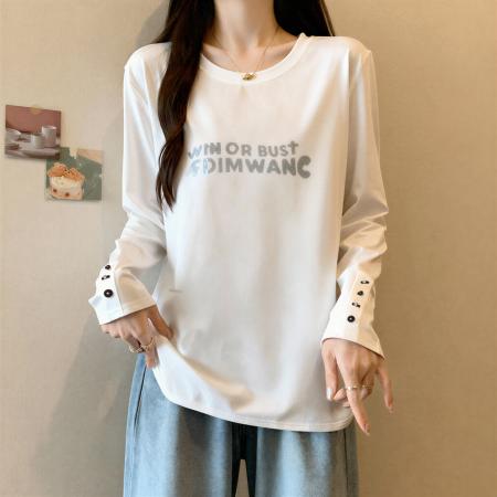 FA55465# 欧货咖色双面德绒长袖t恤女秋冬大码胖MM显瘦打底衫内搭上衣  服裝批發女裝批發服飾貨源