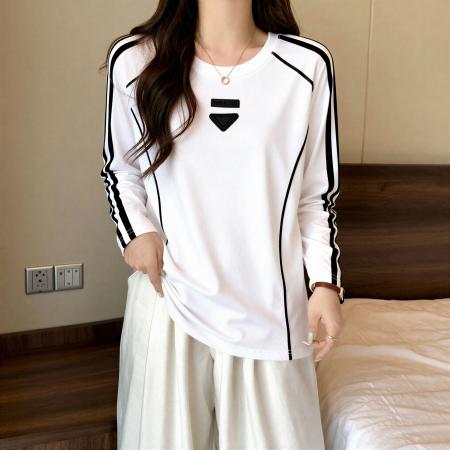 FA55472# 纯棉长袖t恤女秋季内搭打底衫新款大码胖mm气质超好看上衣  服裝批發女裝批發服飾貨源
