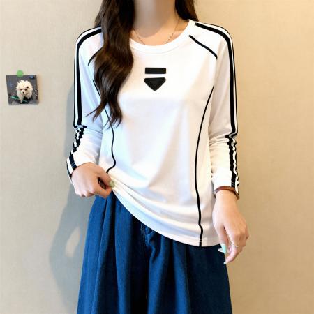 FA55472# 纯棉长袖t恤女秋季内搭打底衫新款大码胖mm气质超好看上衣  服裝批發女裝批發服飾貨源