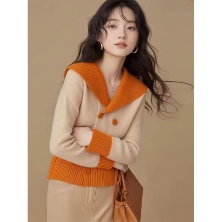 FA55477# 新款外套针织衫毛衣小香风宽松显瘦百搭慵懒上衣针织  服裝批發女裝批發服飾貨源