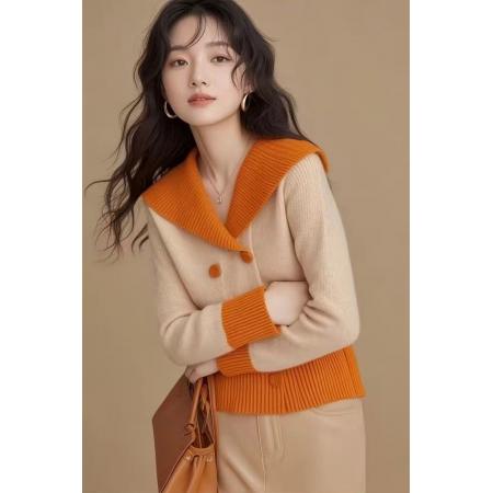 FA55477# 新款外套针织衫毛衣小香风宽松显瘦百搭慵懒上衣针织  服裝批發女裝批發服飾貨源