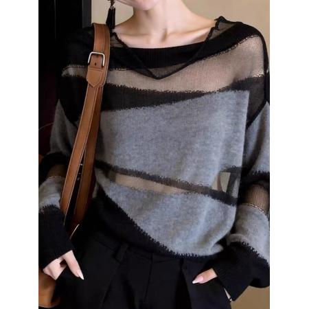 FA55491# 超好看独特漂亮韩系灰色针织V领冬装短款高级感绝美轻奢内搭上衣  服裝批發女裝批發服飾貨源