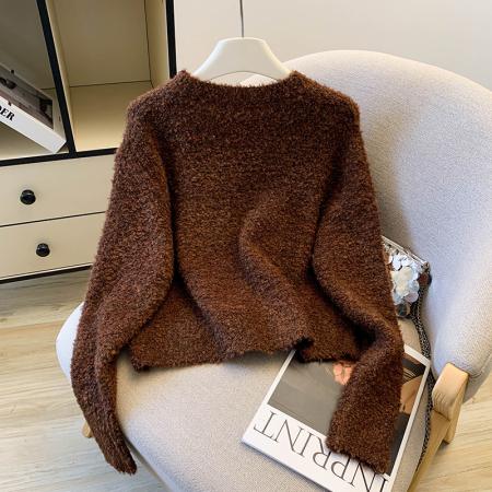 FA55504# 冬装新款甜美森系立体花朵毛衣女小个子圆领短款针织衫  服裝批發女裝批發服飾貨源