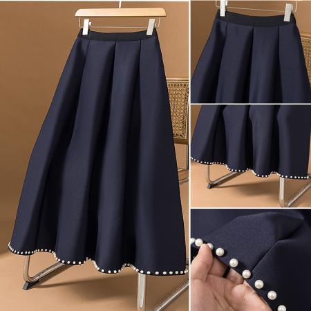 FA55529# 大码女装新款韩版设计感重工钉珠气质高级简约宽松显瘦半身裙  服裝批發女裝批發服飾貨源