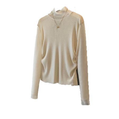 FA55531# 大码女装新款韩版网纱打底衫高级感半高领宽松蕾丝上衣  服裝批發女裝批發服飾貨源