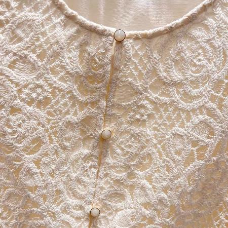 FA55542# 新款法式气质显瘦圆领钩花拼接单排扣长袖上衣女春季  服裝批發女裝批發服飾貨源