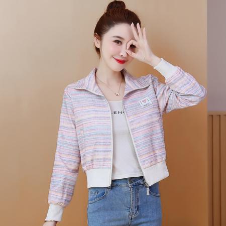 FA55558# 美式高街设计感星星国潮风印花夹克小个子显高时尚白搭休闲短外套  服裝批發女裝批發服飾貨源