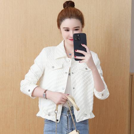 FA55560# 秋新款长袖上衣千鸟格百搭休闲小个子夹克小香风炸街短外套女  服裝批發女裝批發服飾貨源