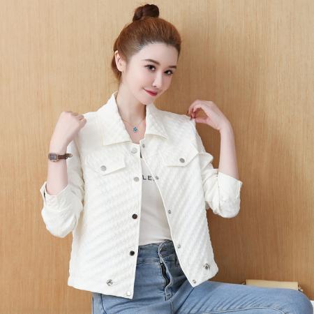 FA55560# 秋新款长袖上衣千鸟格百搭休闲小个子夹克小香风炸街短外套女  服裝批發女裝批發服飾貨源