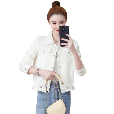 FA55560# 秋新款长袖上衣千鸟格百搭休闲小个子夹克小香风炸街短外套女  服裝批發女裝批發服飾貨源