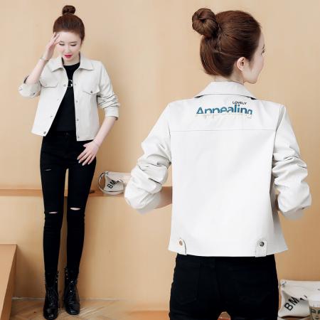 FA55562# 新款韩版短款外套百搭修身刺绣时尚小个子休闲夹克棒球服  服裝批發女裝批發服飾貨源