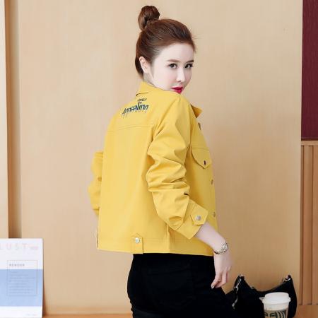 FA55562# 新款韩版短款外套百搭修身刺绣时尚小个子休闲夹克棒球服  服裝批發女裝批發服飾貨源