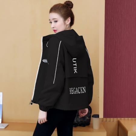 FA55563# 新品潮流连帽休闲风衣小个子韩版减龄显高时尚白搭外套女  服裝批發女裝批發服飾貨源