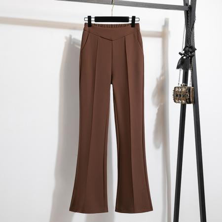 FA55574# 大码穿搭直筒阔腿微喇叭开叉垂感拖地西装裤女高腰显瘦长裤女  服裝批發女裝批發服飾貨源