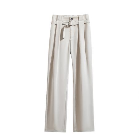 FA55577# 高级感灰色西装裤女春秋垂感裤子大码小个子直筒裤窄版阔腿裤  服裝批發女裝批發服飾貨源