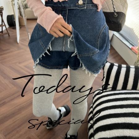 FA55580# 春洋气两粒扣百搭牛仔短裙裙裤  服裝批發女裝批發服飾貨源