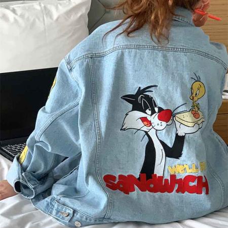 FA55581# 宽松刺绣重工...