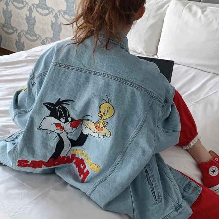 FA55581# 宽松刺绣重工复古牛仔外套  服裝批發女裝批發服飾貨源