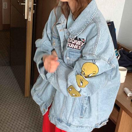 FA55581# 宽松刺绣重工复古牛仔外套  服裝批發女裝批發服飾貨源