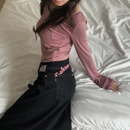 FA55582# 甜酷辣妹PP刺绣字母宽松牛仔裤  服裝批發女裝批發服飾貨源