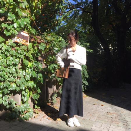 FA55587# 现复古侧开叉兔毛高腰A字裙针织裙半身长裙  服裝批發女裝批發服飾貨源