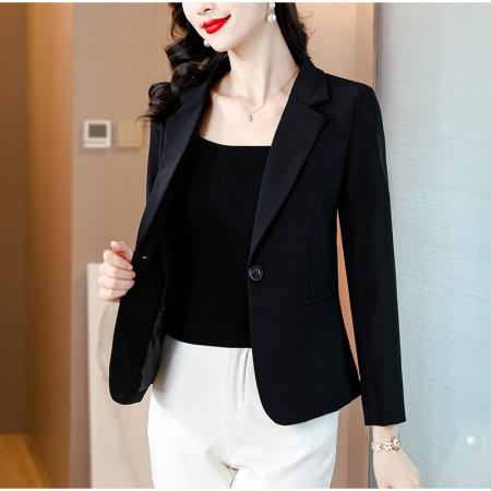 FA55595# 春秋季新品基础款西装外套女黑色长袖修身西服女上衣  服裝批發女裝批發服飾貨源