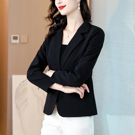 FA55595# 春秋季新品基础款西装外套女黑色长袖修身西服女上衣  服裝批發女裝批發服飾貨源