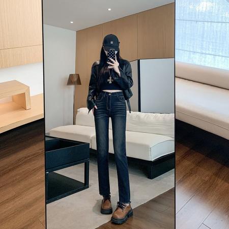 FA55618# 美式梨形身材牛仔裤女春季新款辣妹紧身铅笔小脚裤  服裝批發女裝批發服飾貨源