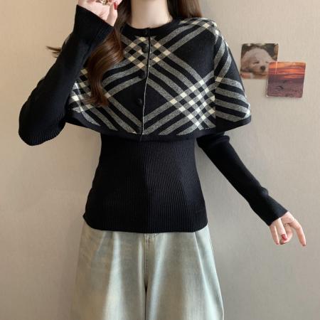 FA55631# 大码早春新款慵懒风毛衣简约大气松弛感宽松百搭针织衫  服裝批發女裝批發服飾貨源