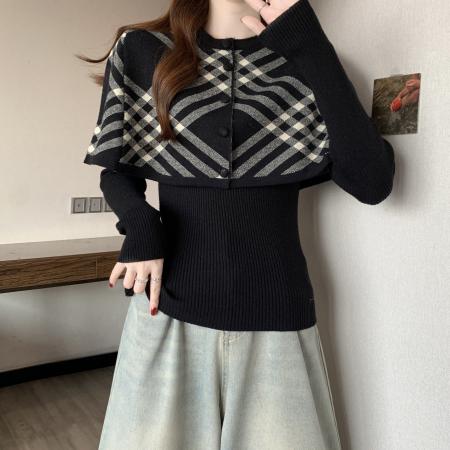 FA55631# 大码早春新款慵懒风毛衣简约大气松弛感宽松百搭针织衫  服裝批發女裝批發服飾貨源