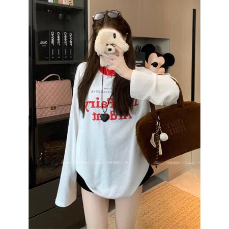 FA55639# +原版质量长袖美式辣妹T恤女韩系爵士罩衫  服裝批發女裝批發服飾貨源