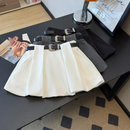 FA55642# 美式辣妹半身裙女春夏新款高腰显瘦A字花苞灰色短裙  服裝批發女裝批發服飾貨源