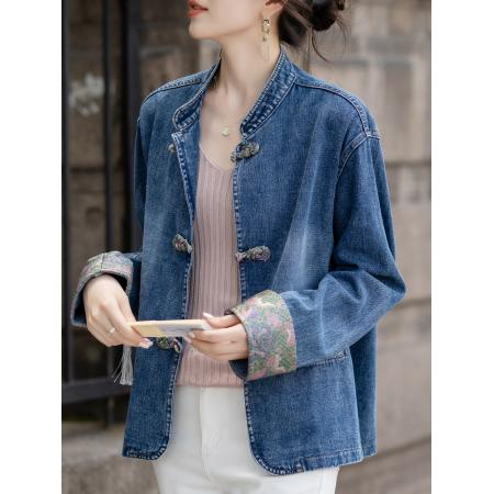 FA55673# 牛仔外套新中式女装春秋季新款流行上衣 服裝批發女裝批發服飾貨源