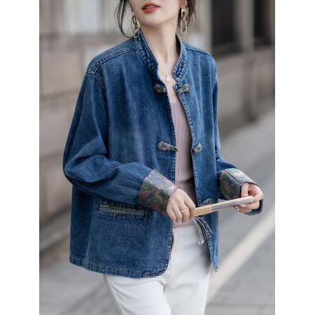 FA55673# 牛仔外套新中式女装春秋季新款流行上衣 服裝批發女裝批發服飾貨源