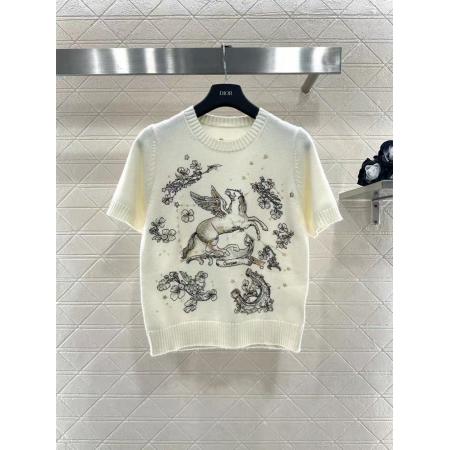 FA55684# 深圳南油高品质山羊绒软糯针织衫高级感时尚超好看小香风短袖上衣 服裝批發女裝批發服飾貨源